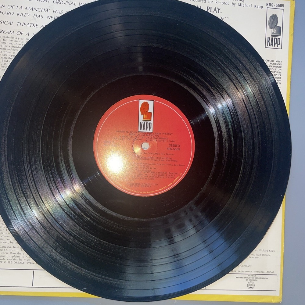 Man of la Mancha Original Cast Recording Vinyl LP Richard Kiley Kapp KRS-5505 - Picture 4 of 5